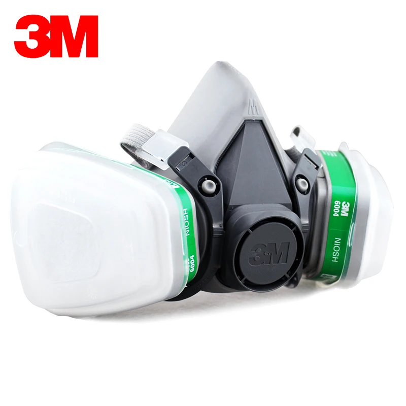 3M 6200+6004 Reusable Half Face Mask Respirator Ammonia Methylamine Organic Vapor Cartridge NIOSH&LA Standard LT048