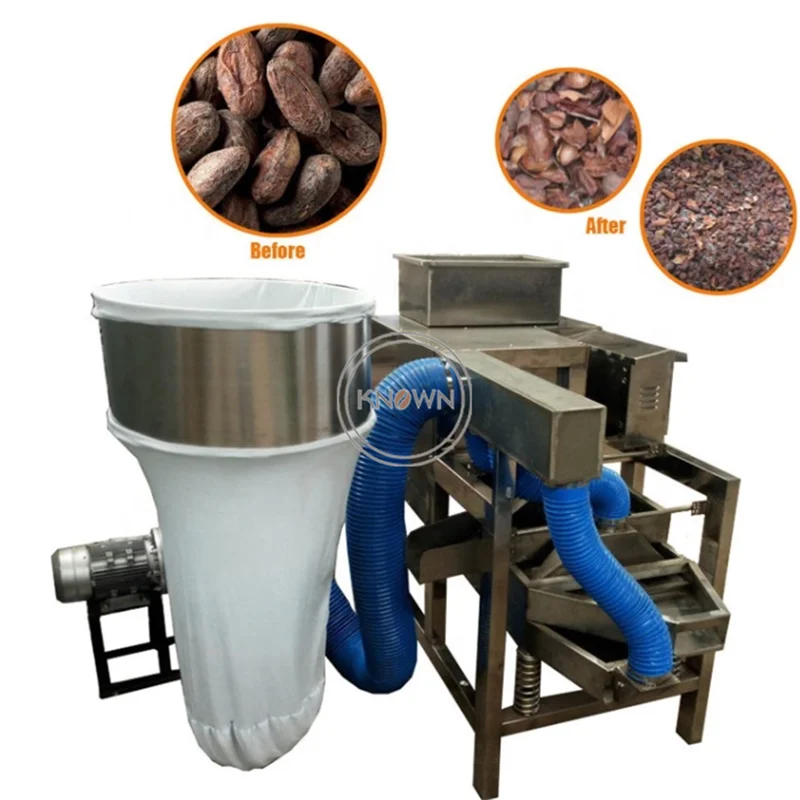 Professional 100kg/h Cocoa Bean Skin Peeler Machine Cocoa Bean Winnowing Peeling Sifter Machine Pri For Sale