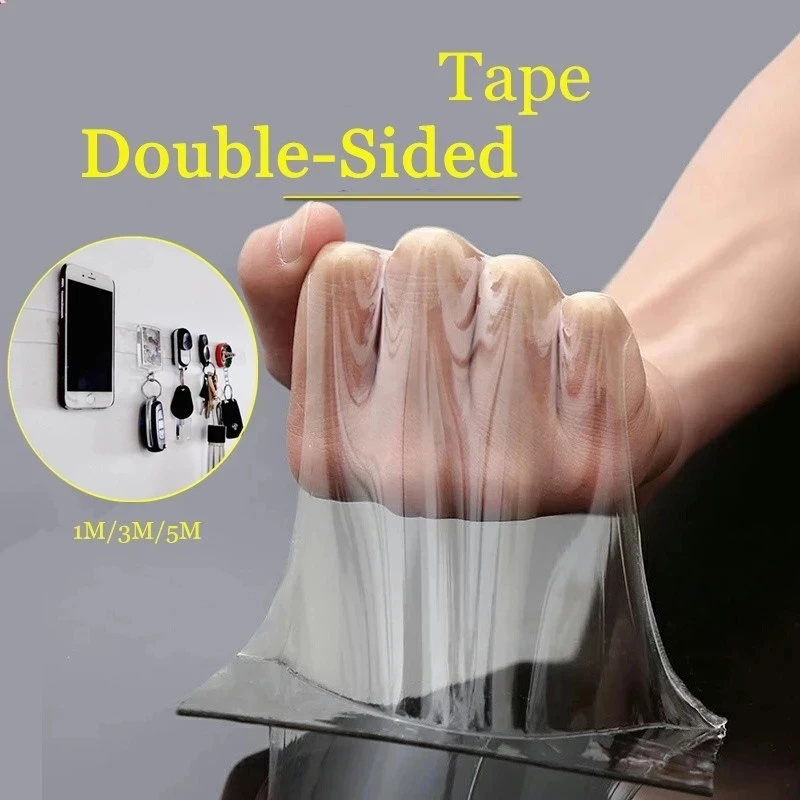 Traceless Tape 1/2/3/5m Reusable Double-Sided Adhesive Nano Tapes Removable Sticker Washable Adhesive Loop Disks Tie Glue