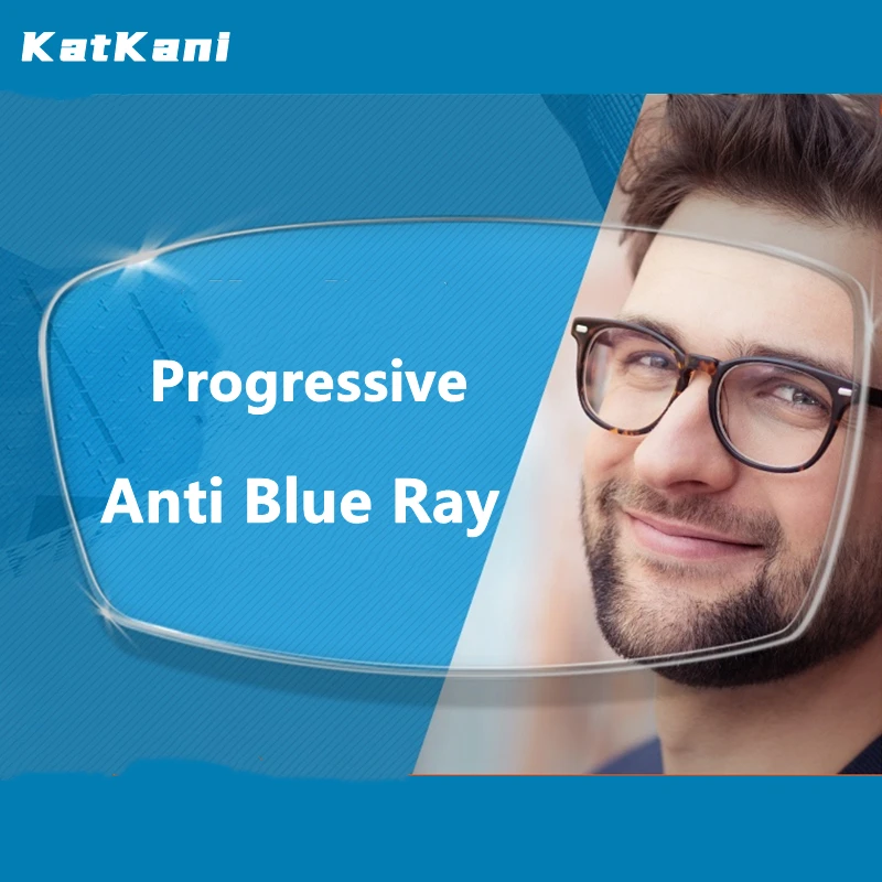 KatKani 1.56/1.61/1.67/1.74 Anti Blue Ray Progressive Multifocal Computer Lens Anti-Reflection Multifunctional Prescription Lens