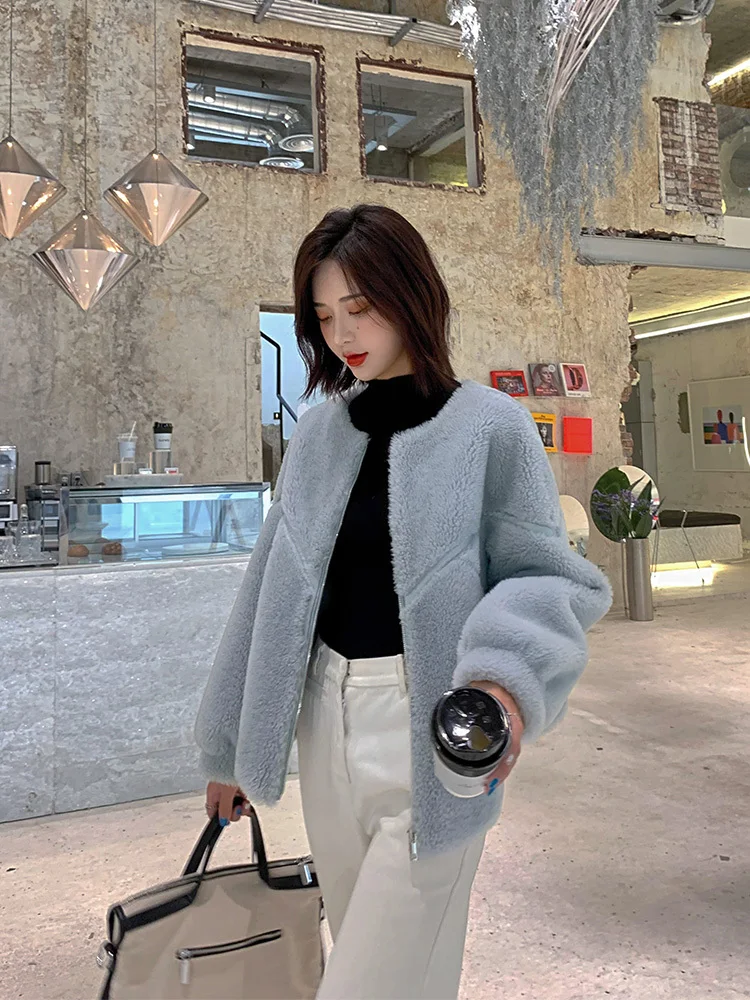 

Real Fur Coat Female 100% Wool Coat Winter Jacket Women Sheep Shearling Down Jacket Korean Jackets Manteau Femme MY4594