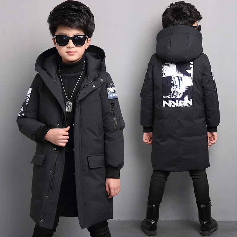 -30 degree children\'s parka winter jackets kids clothing 2024 big boys warm down cotton-padded coat thickening outerwear clothes