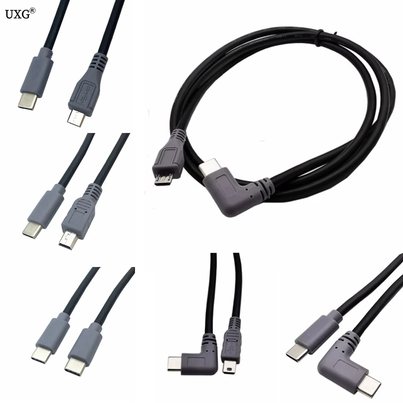 Rodzaj USB C 3.1 męski na Mini micro USB 5 Pin B męski konwerter wtyczki Adapter OTG kabel danych do telefonu komórkowego 25cm / 1 m