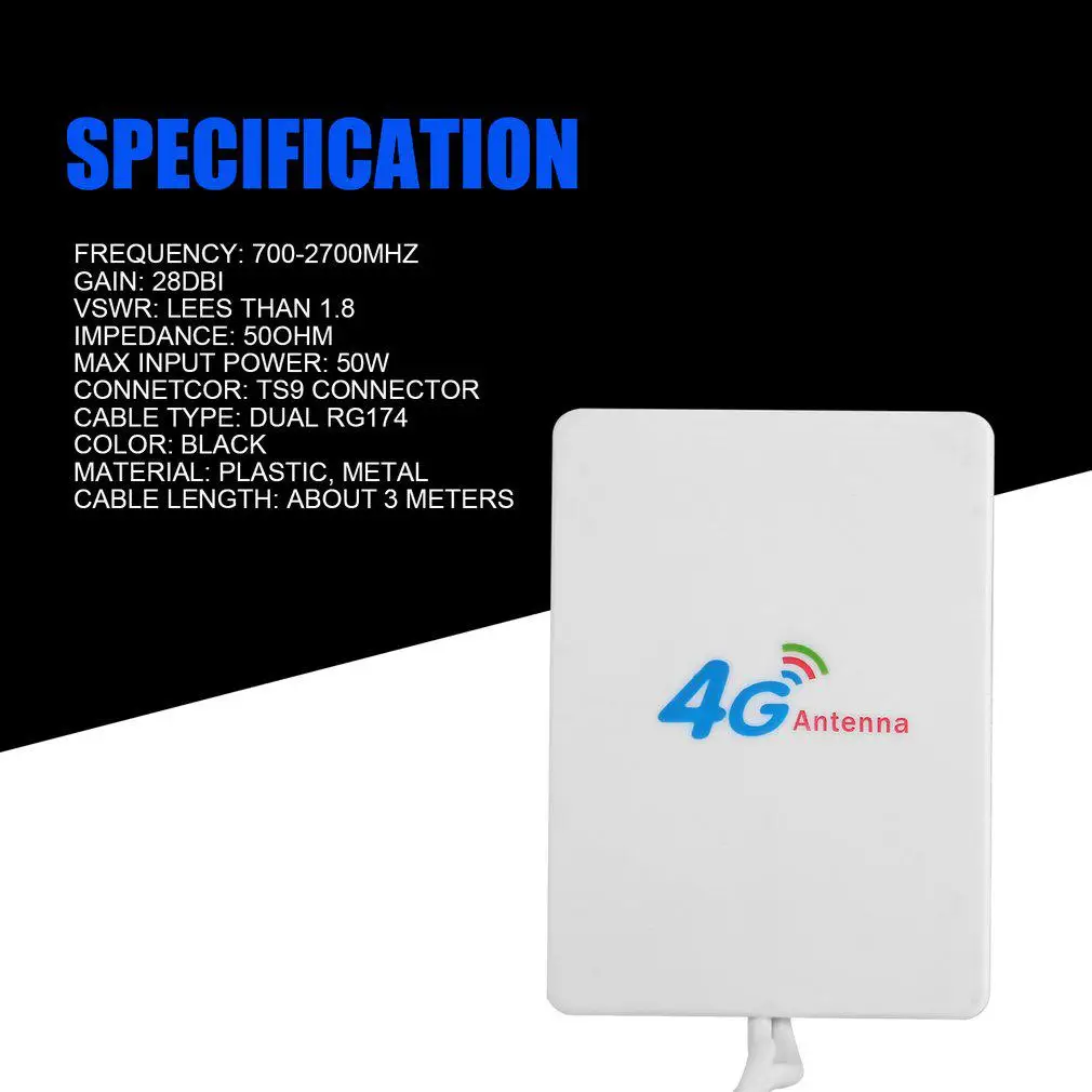 Bên Ngoài 28dBi Tăng 3G 4G LTE TS9 Cổng Kết Nối WiFi Ăng Ten