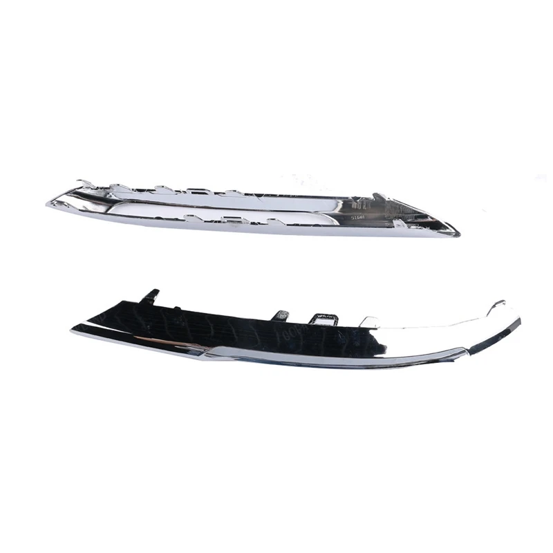 2Pcs Front Bumper Fog Light Grille Chrome Trim Molding Left Right for Mercedes Benz W212 09-12 2128851574 2128851674