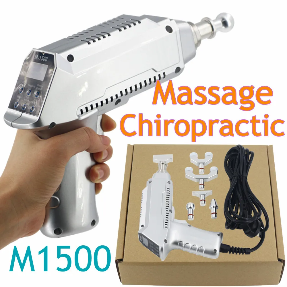 

New Adjustable Chiropractic Tool Electric Correction Gun 1500N 6 Heads Intensity Therapy Machine Body Relaxation Spine Massager
