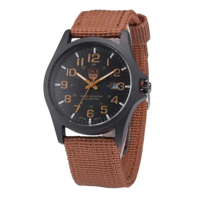 Men Watches Waterproof Date Stainless Steel Military Sports Watch Analog Quartz Wrist Watch Nylon Strap Relogio Masculino