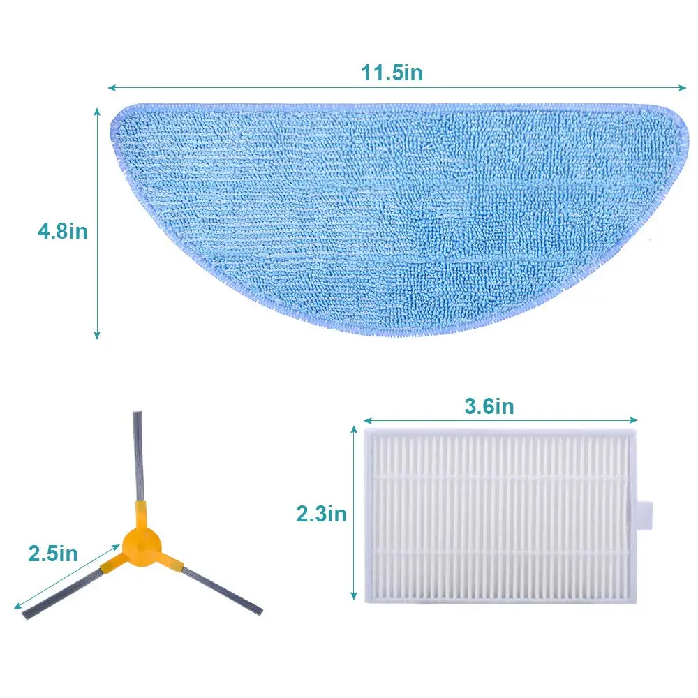 Thay Thế Cho Proscenic 800T 820T Lọc Bàn Chải Bên Hông Robot Hút Bụi Phần Cây Lau Nhà