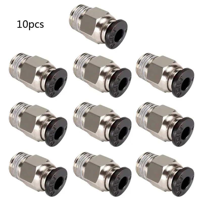 10 Pack Male Thread Straight Pneumatic Fitting Push Quick Release Connectors Tube Quick Connect Air Tool Fittings