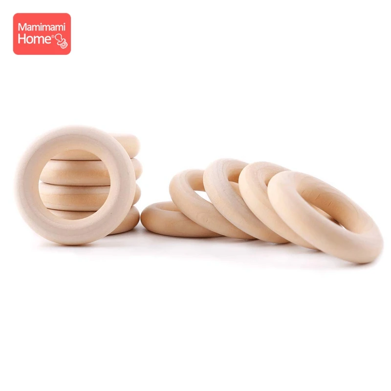 Mamihome 10/5/3pc Maple Wooden Ring Wood Teething Children Goods DIY For Nursing Necklace Rattles Wooden Blank Rodent Bpa Free