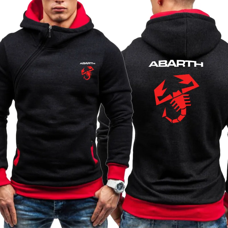 Spring Autumn Men's Hoodies Abarth Car Logo Print Sweatshirt Fashion Men Hoodie hip hop Oblique chain Casual Men's pullover