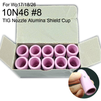 10N46 #8 TIG Nozzle Alumina Shield Cup For WP17 18 26 TIG Welding Torch 10Pcs/Lot