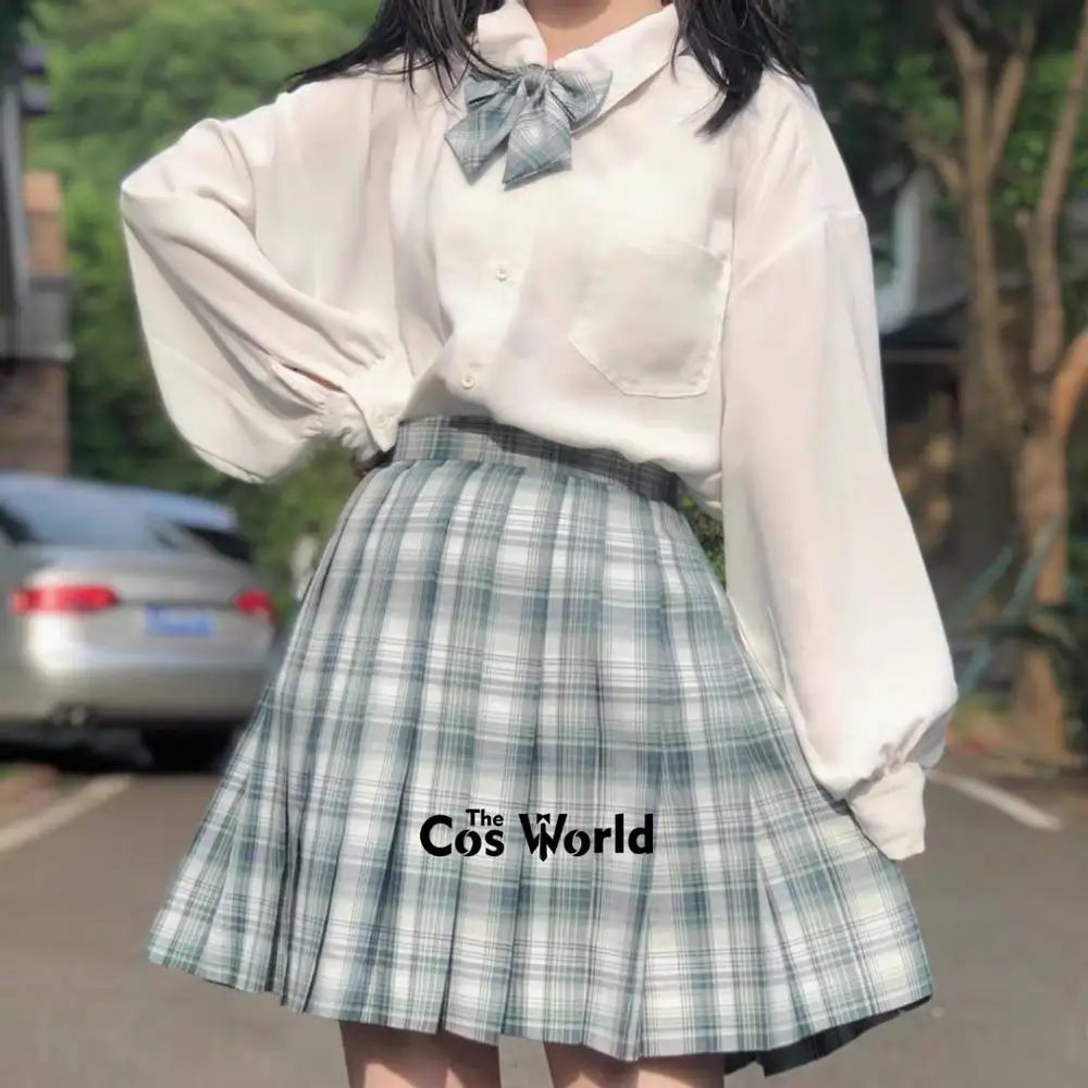 [クラウド深さ] ガールの夏ハイウエストプリーツスカート格子縞のスカート女性のドレスjk制服学生布