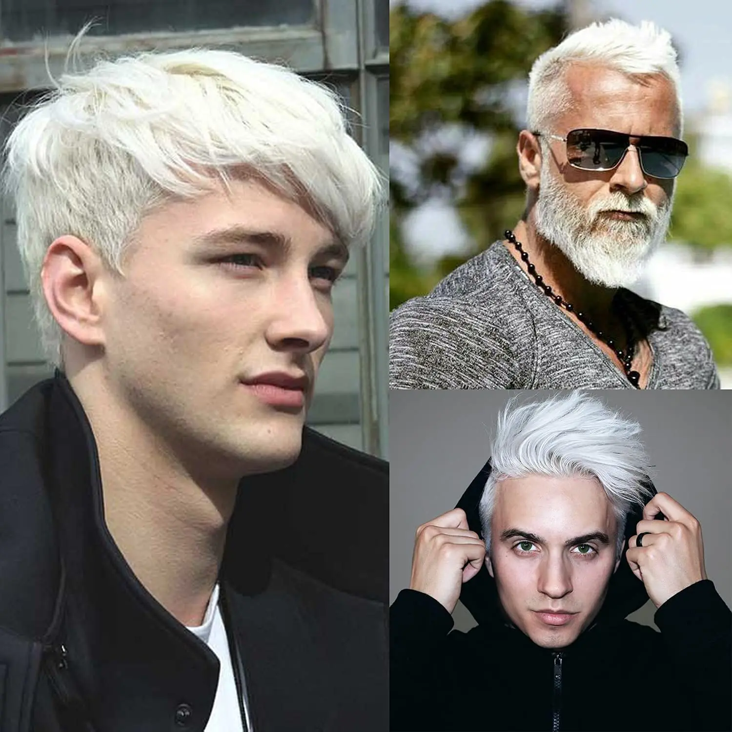 Men's Toupee10×8 European Virgin Human Hair Toupee pieces Hair Replacement System with PU around Base White Color toupee for men