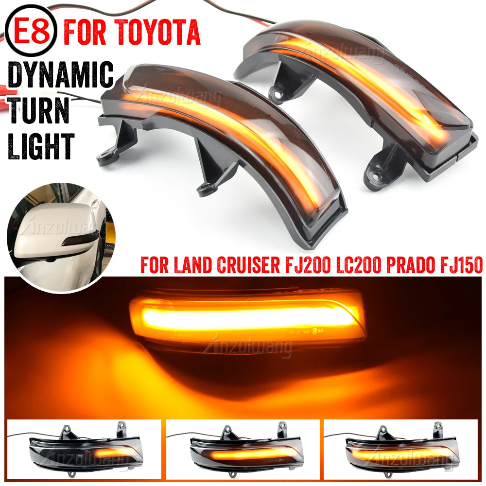 

LED Dynamic Mirror Blinker Light Sequential Turn Signal Lamp For Toyota Land Cruiser FJ200 LC200 / Prado FJ150 2010- 2020 2021
