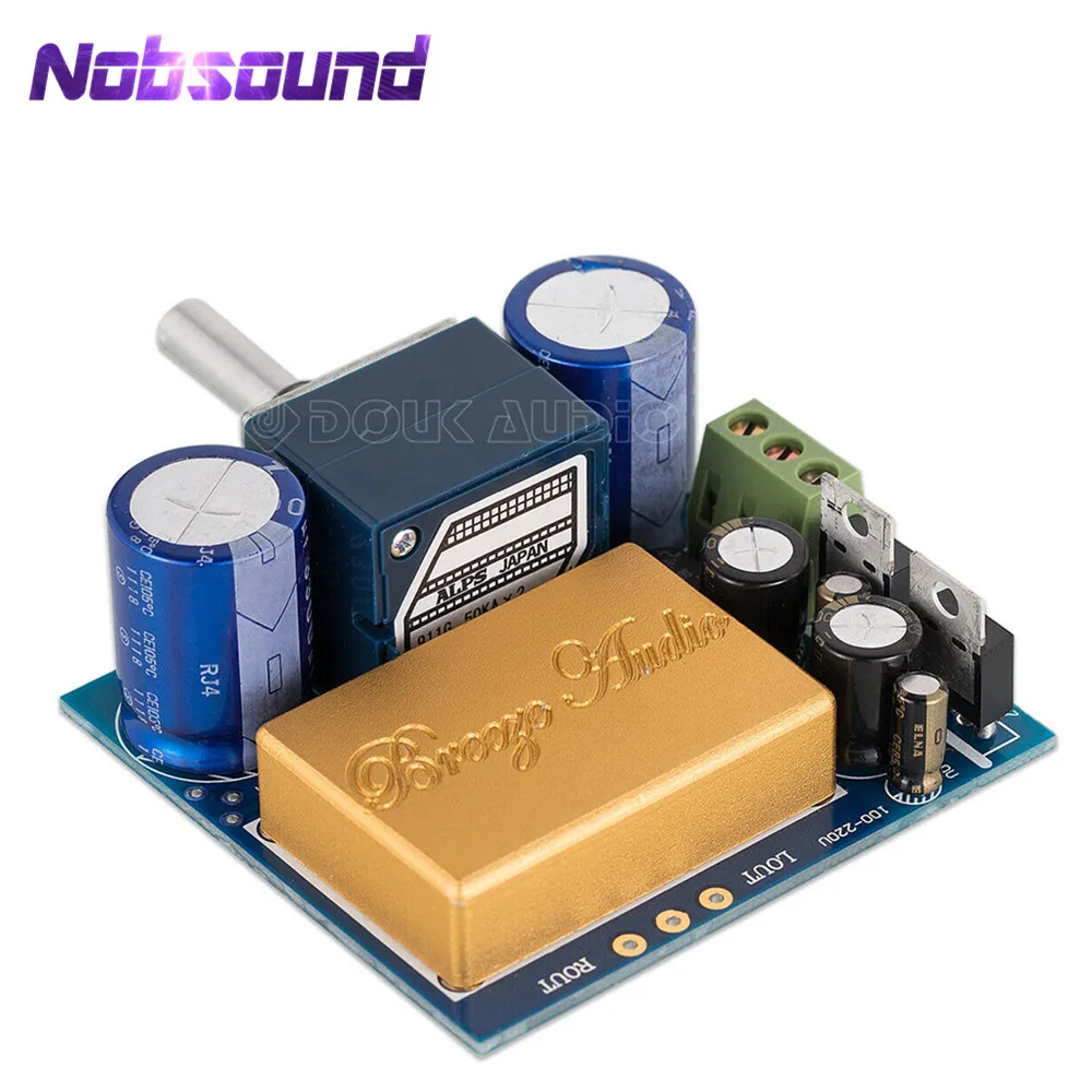 Nobsound Full DC Hi-Fi Op-amp Preamplifier Module Mini Stereo Audio Preamp Board ALPS with Shielding