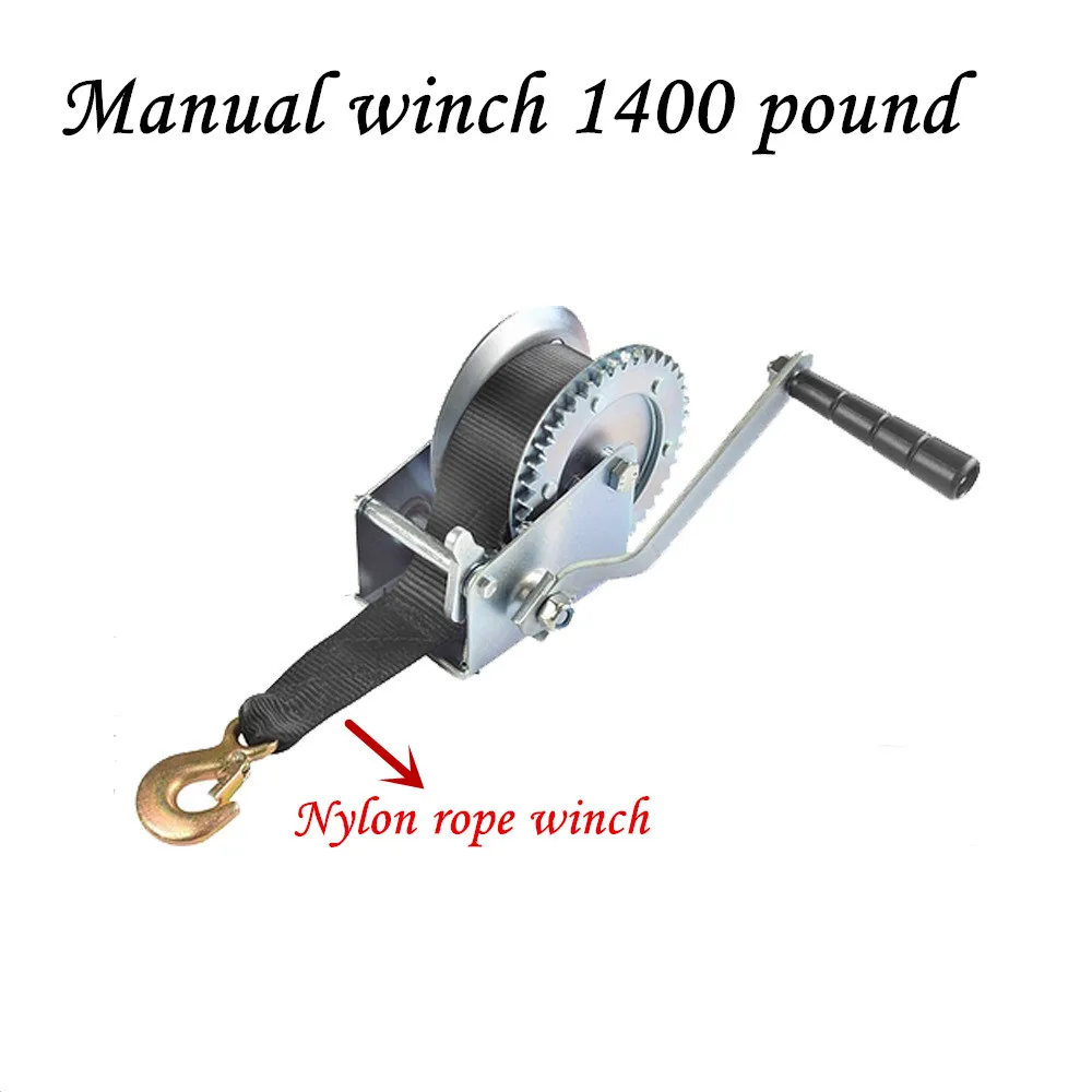 Manual winch 1400 pound Nylon rope winch