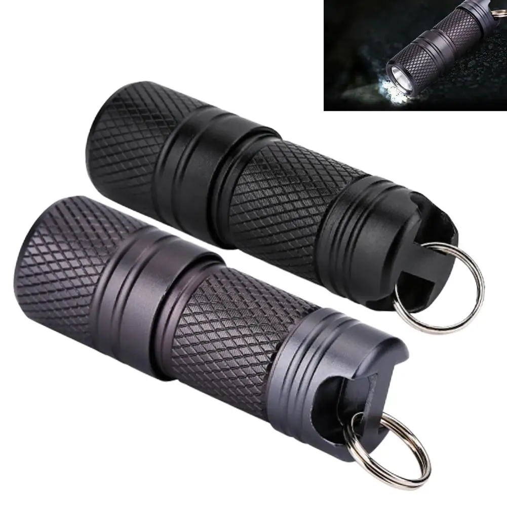 Portable Mini Keychain USB Rechargeable LED Flashlight Key Holder Pocket Key Chains Torch Lamp Night Lighting For Camping/Hiking