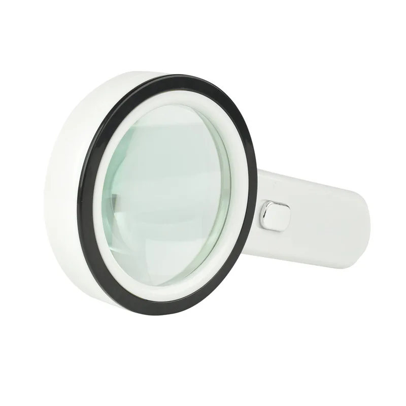 10X Illuminated Magnifier Large Lens Jewelry Magnifying Glasses with 12 LED 1UV Light Reading Repairing Lupa f Low Vision Aids