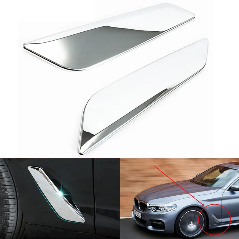 For BMW 5 Series F10 520li 525li 530 535li 2011-2017 Car Accessories 2 Pcs Chrome Stainless Steel Car Side Fender Trim