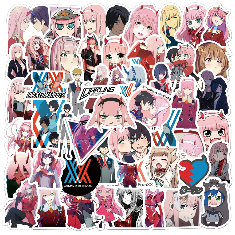 10/30/50PCS Cartoon Anime FranXX ins Graffiti Sticker Luggage Laptop Guitar Bike Skateboard Waterproof Sticker Wholesale