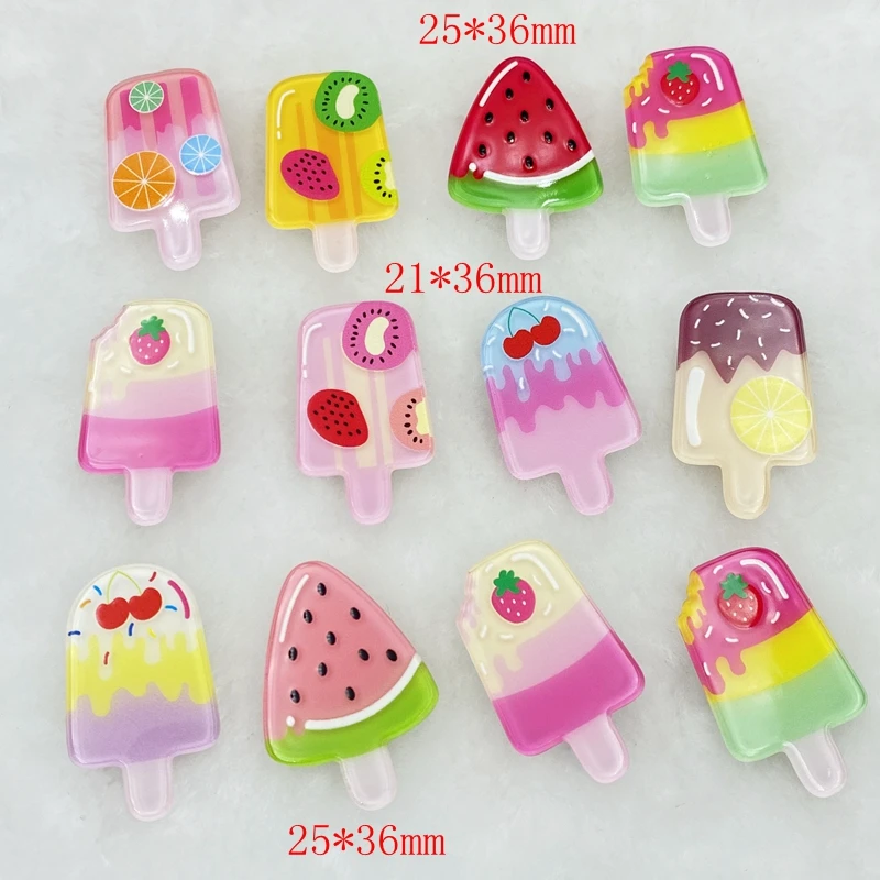 10Pcs/lot  Shining Mini popsicle Flatback Resin Kawaii Scrapbooking Fit Phone，Shoes, bags Embellishments Diy Accessories C82A