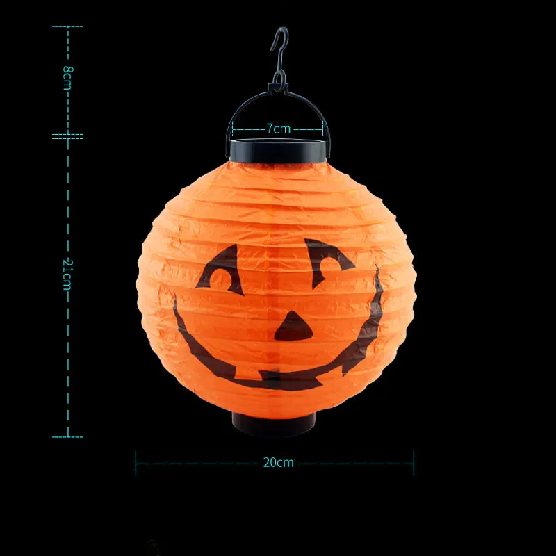 8Inch Halloween Paper Lantern Hanging  Decoration Pumpkin Spider Bat Skeleton Portable Lanterne Festival Party Decor Prop 4 Pcs