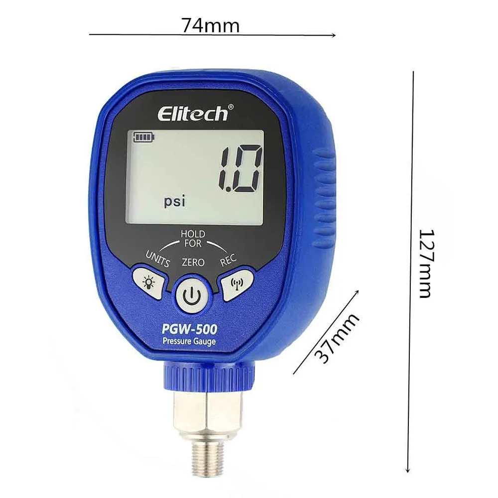 Elitech PGW-500 Draadloze Digitale Manometer Freon R134a Ac Tools -14.5 ~ 500 Psi 1/8 ''Npt