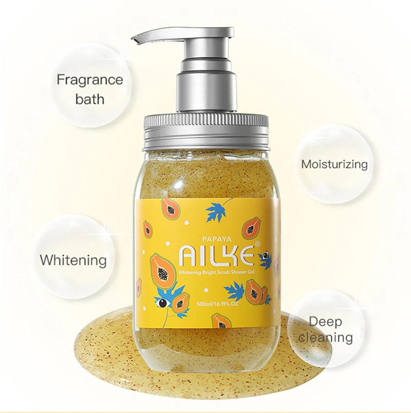 AILKE-Gel Douche Blanchissant pour Homme et Femme, Éclaircissant, Lavage du Corps de la Peau, Exattente, Contrôle de l\'Huile