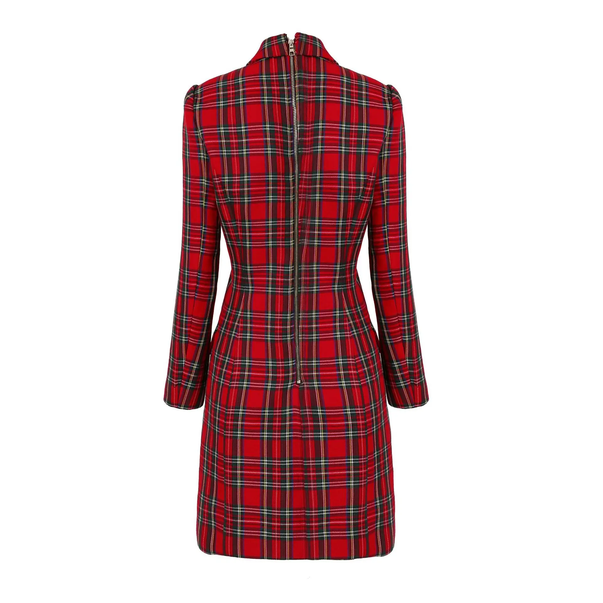 HarleyFashion Women Classic Formal Women Blazer Dress 2022 New Spring Collection Plaid Pattern Quality Design