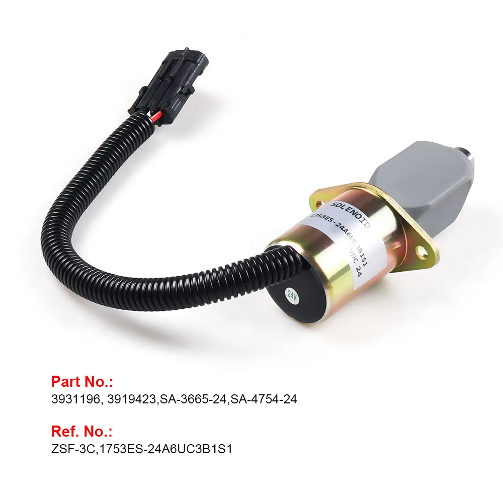 Katup Solenoid Pemutus Bahan Bakar 24V 1753ES-24A6UC3B1S1 Untuk Cummins Untuk Yanmar Untuk Kubota 3931196 SA-3665-24