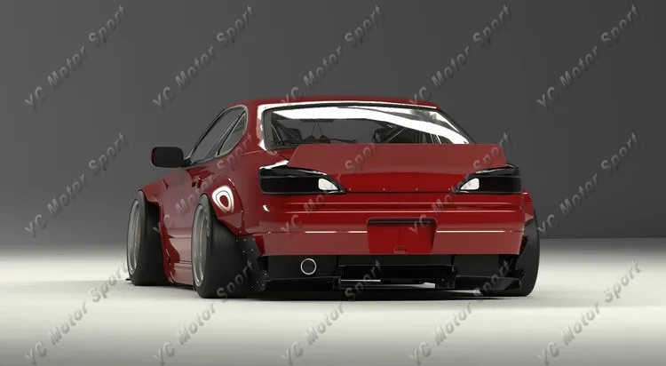 Car Accessories FRP Fiber Glass Body Kit Fit For 1999-2002 S15 Silvia  RB Style Rear Bumper with Diffuser Kit