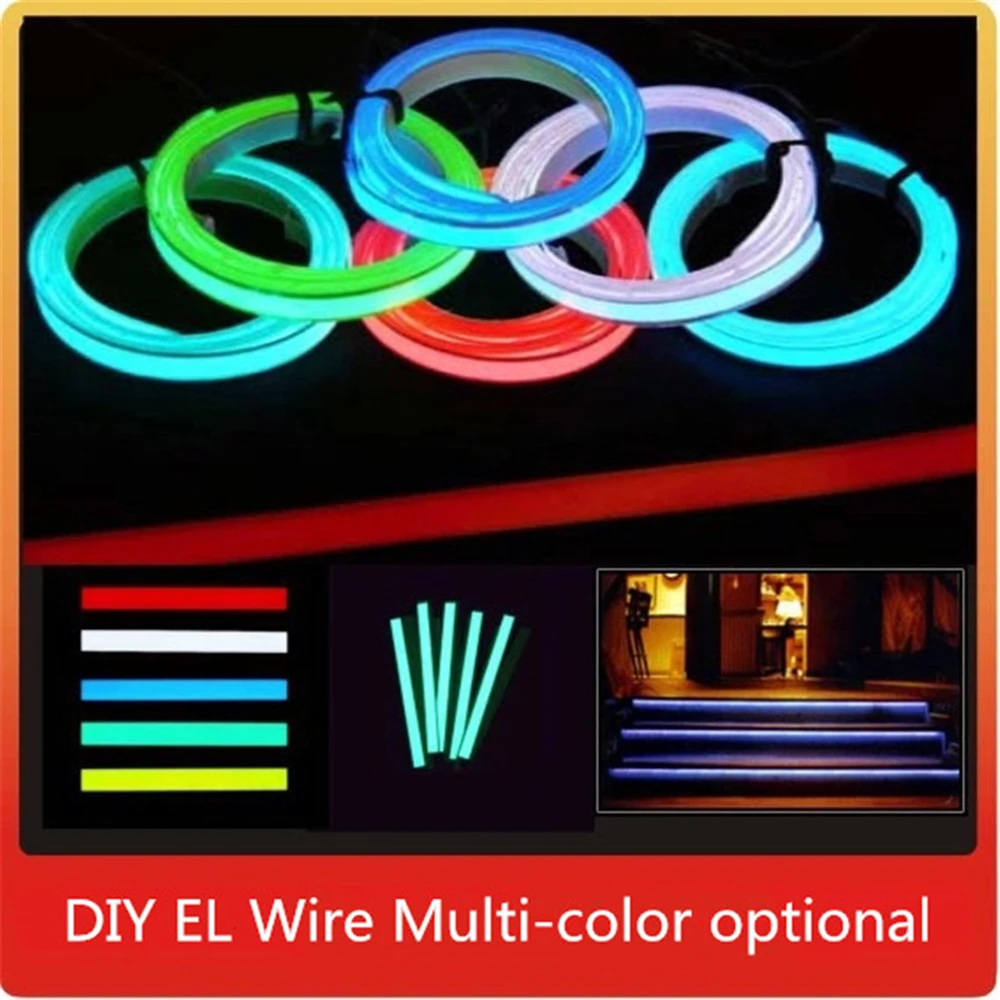 EL Car LED Strip Light for DIY AD LOGO Flexible Neon Lights Glow Rope Party Decoration Tape Lamp USB 12V Battery Backlight Panel