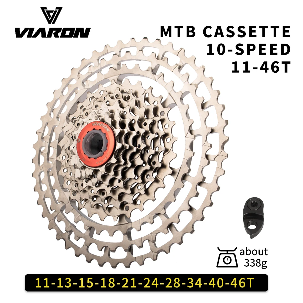 VIARON MTB 10 Speed Cassette Ultralight Aluminum Alloy Bicycle Freewheel Bracket Sprocket 46T 50T 52T Bike Accessory Parts