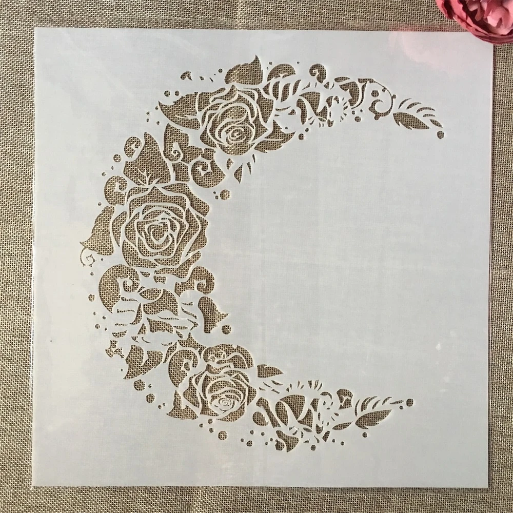 

30*30cm Big Mandala Moon Rose DIY Layering Stencils Painting Scrapbook Coloring Embossing Album Decorative Template