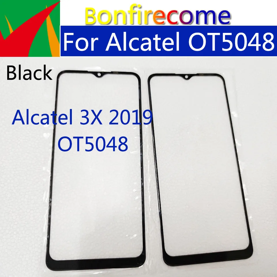 

10 шт./партия для Alcatel 3X 2019 5048 OT5048 сенсорный экран передняя стеклянная панель ЖК Внешний объектив с OCA Замена