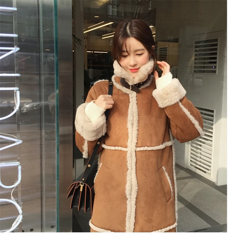 LMQ NEW 2020 Winter Women High Quality Fur Coat Loose Lapel Thick Warm Plush Stylish Cashmere Casual Streetwear Lamb Wool Coat