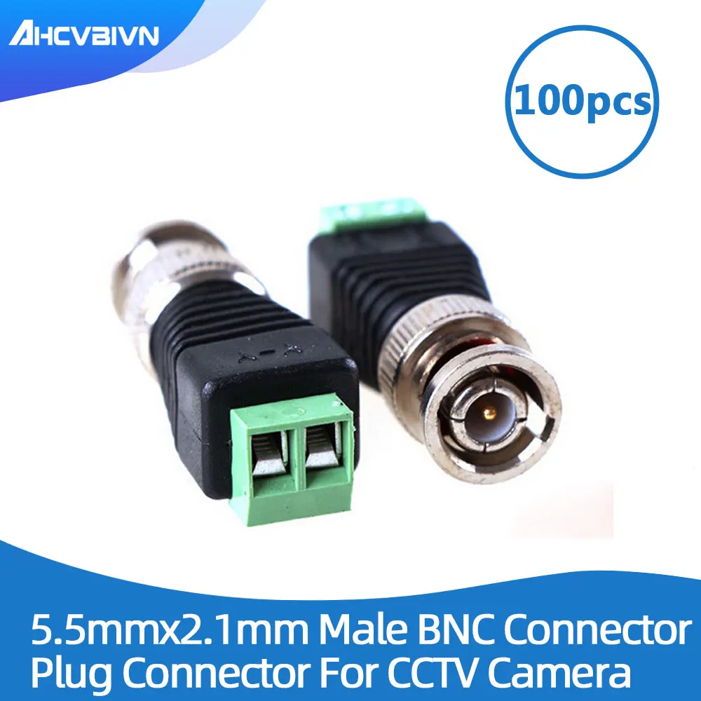 100 шт. Mini Coax CAT5 папа BNC разъем для камеры CCTV BNC Видео Balun Разъем адаптер