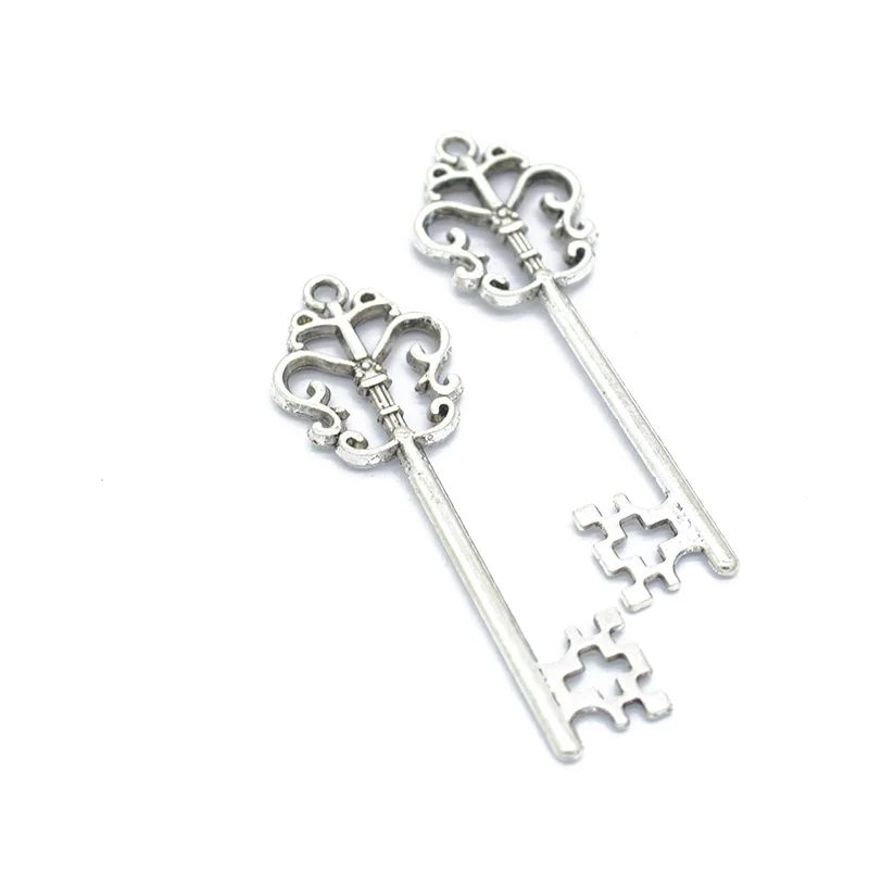 Free Shippin 10pcs Silver Plated key Charms alloy Pendants for Bracelet Necklace Jewelry Making Accessories DIY O223