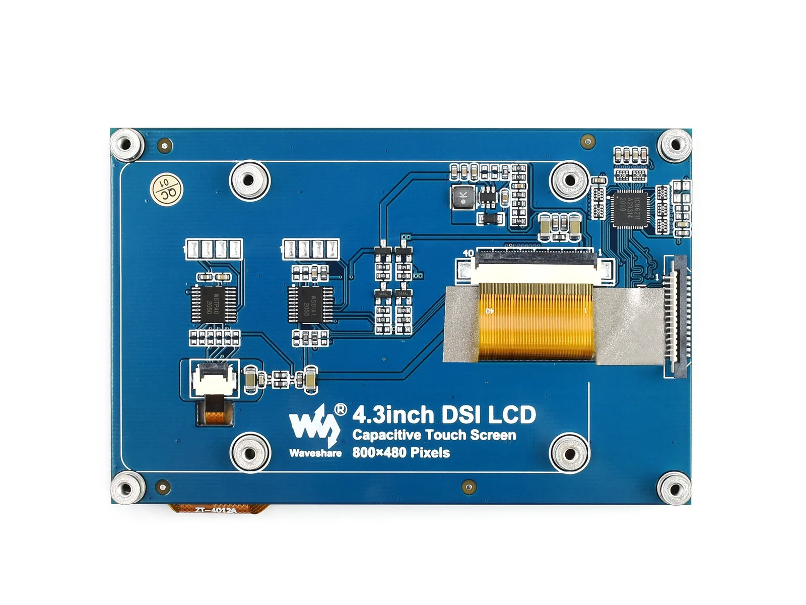 Pantalla táctil capacitiva DSI LCD de 4,3 pulgadas para Raspberry Pi, resolución de 800x480, interfaz MIPI DSI, gran angular IPS