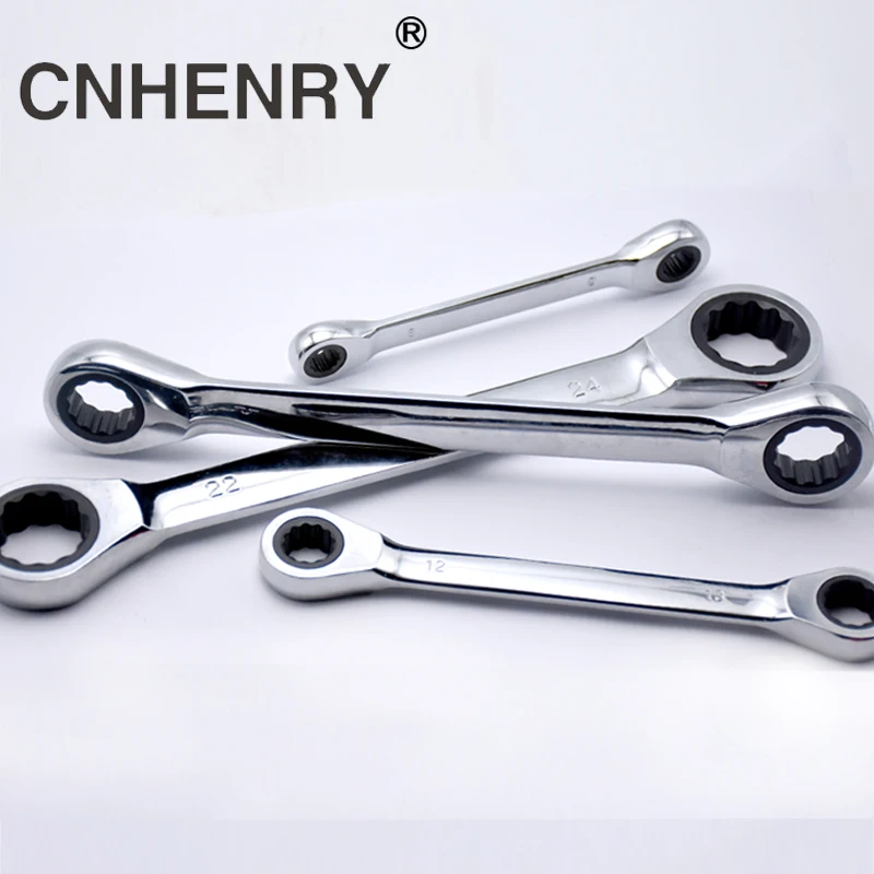 Chrome Vanadium Ring Double Head Ratchet Wrench Reversible 8-9 10-12 12-14 14-17 18-19 Ratchet Combination Spanner