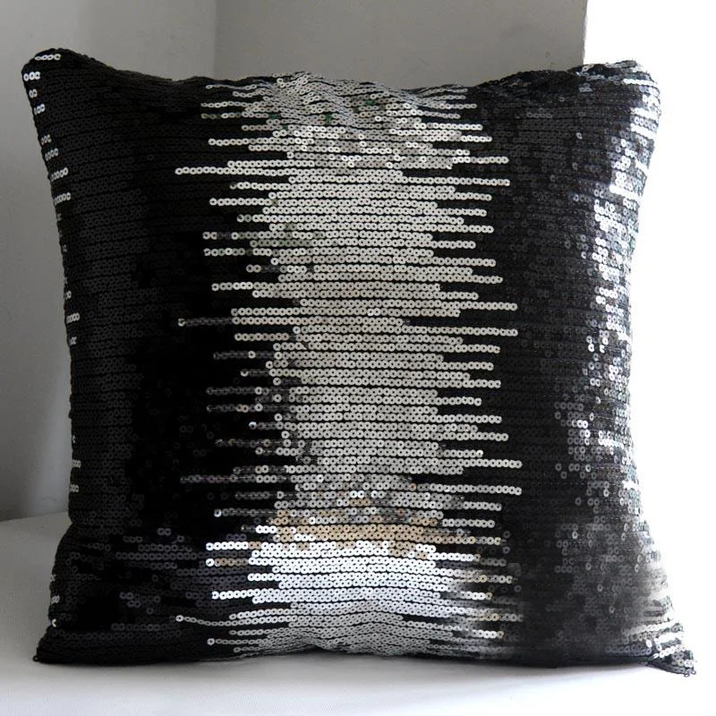 Silver Sequin and Wave Cushion Cover, Europe Style Mat, Sofa Cushion Cover, Home Bed, Car, 43cm, New Arrive, Wholesale