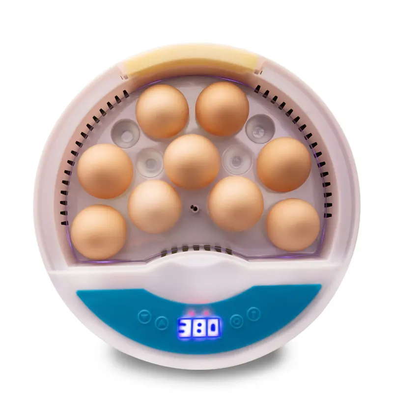 Mini 9 Egg Incubator HHD Automatic Chick Hatching Egg Tray Digital Display LED Candler Temperature Control Brooder Poultry Quail