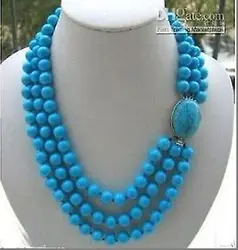 Hot sale Natural round stone bead necklace
