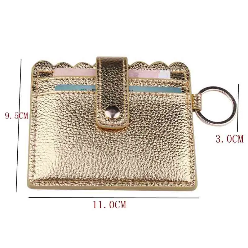 New Arrival High Quanlity Simple Bright PU Leather Casual Card Holders Women PU Zipper Change Purse Girls Mini Key Card Bag Gift