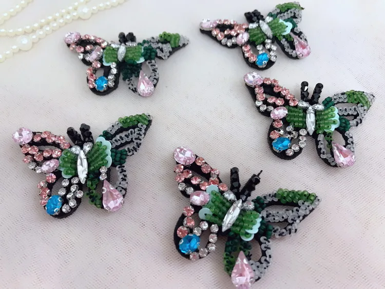 Motyl owad koralik diamentowy haftowana naszywka na ubrania modna aplikacja ręcznie szyta naszywka na ubrania DIY — zdjęcie 5