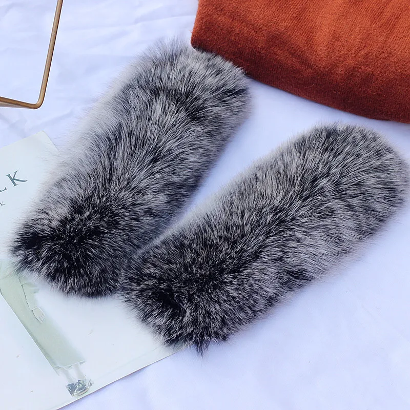 Natural Fox Fur Cuff Women Sleeve Fur Trimming High Quality Hot Sale Wrist Warmer Ladies Bracelet Real Fur Wristband Glove