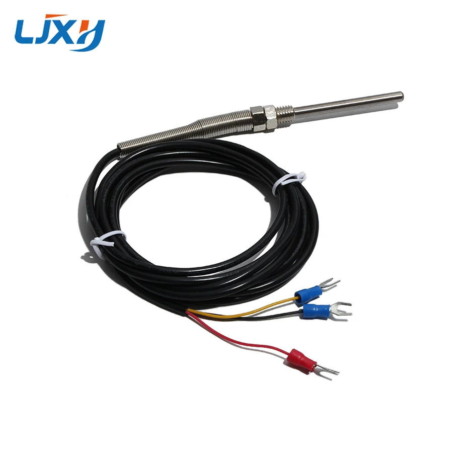 LJXH ø5*50/100/150/200mm Probe Temperature Sensor 1/2/3/4/5m Surface Black Adhesive Wire Thermocouple 0~400℃ Temperature Range