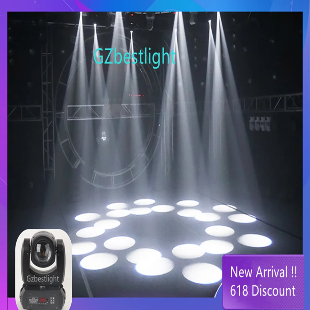 2pcs or 4pcs/lot 100W Mini Beam Spot Movin Head, 8 Rotating Prism DMX & Sound Activated, Perfect for Stage Club Bar Festival