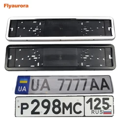 1 Set Stainless Steel European German Russian Car license plate frame plate holder number frame plate cover license plate